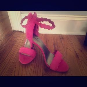Hot pink scalloped sandals